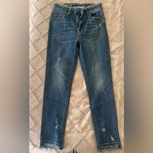 Risen Vintage Raw Edge Skinny Denim Jeans NWT
